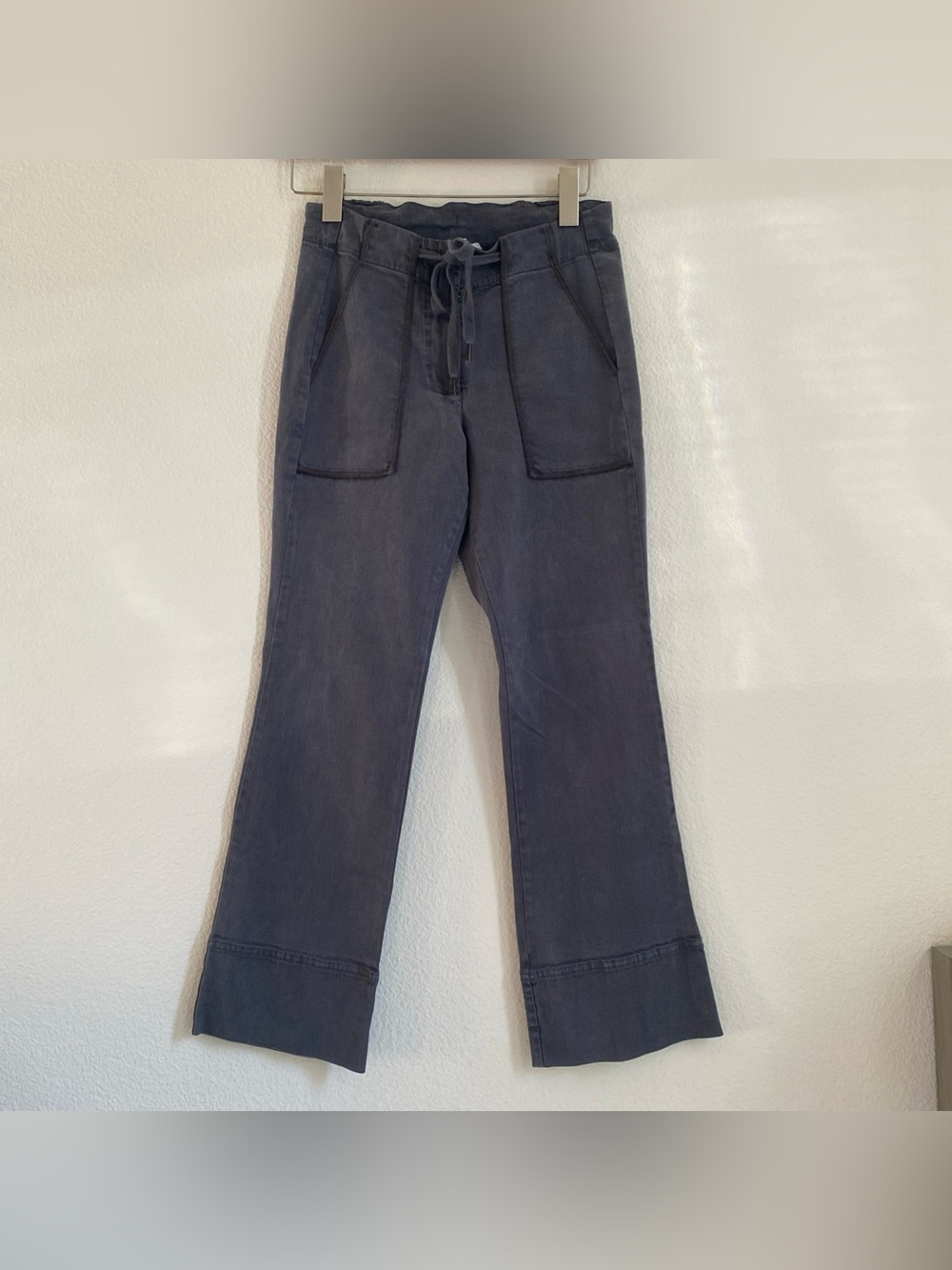 Splendid Women’s Darcie Gray Drawstring Waist Cropped Pants Size XS
